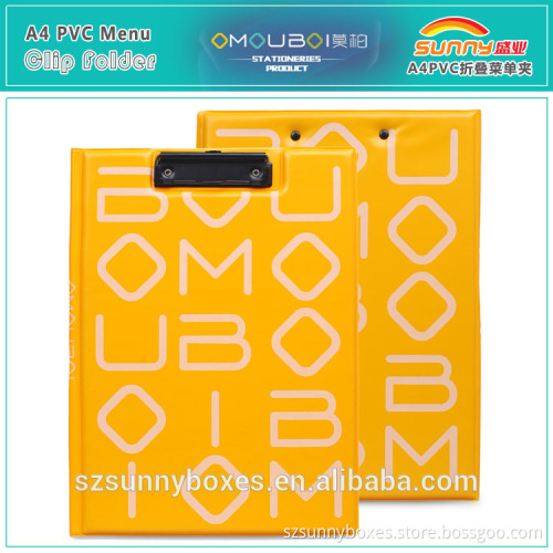 Wholesale Office Folder Type PVC Imitation Leather Document Display Clip Folder With Inner Pocket
